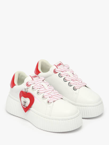 Sneakers Kreeper Low Valentine In Leather Karl lagerfeld White accessoires KL42314V other view 2