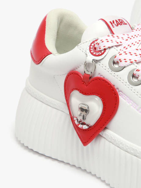 Sneakers Kreeper Low Valentine In Leather Karl lagerfeld White accessoires KL42314V other view 3