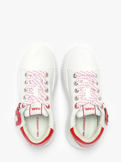 Sneakers Kreeper Low Valentine In Leather Karl lagerfeld White accessoires KL42314V other view 4