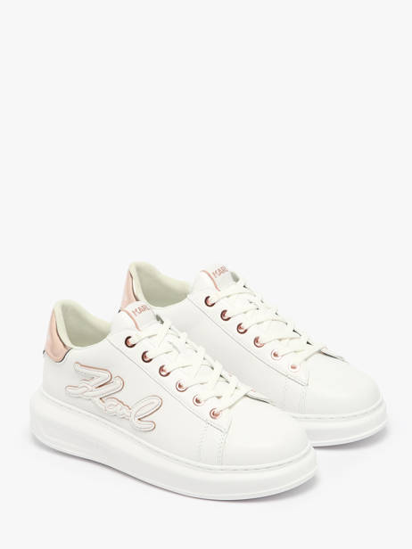 Sneakers Kapri Signiature Embossed In Leather Karl lagerfeld White accessoires KL62511A other view 2