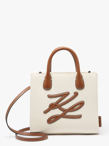 Handbag K Autograph Cotton Karl lagerfeld White k autograph A2W50002