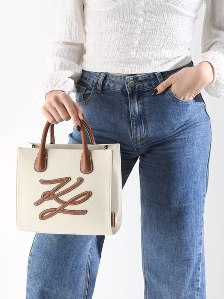 Handbag K Autograph Cotton Karl lagerfeld White k autograph A2W50002 other view 1