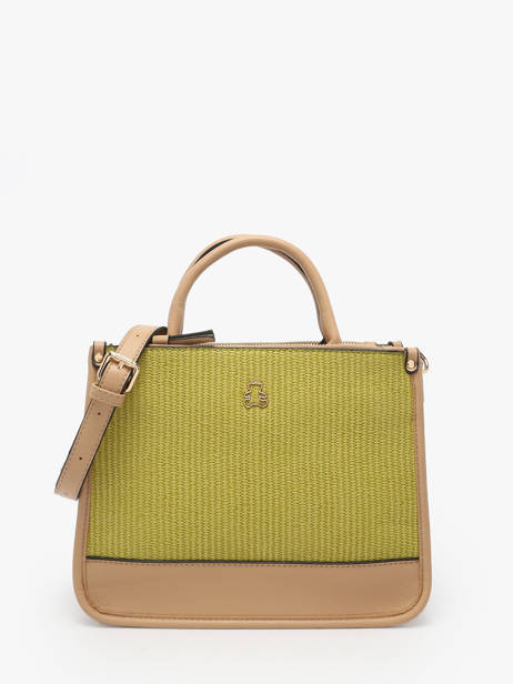 Satchel Raphia Lulu castagnette Green raphia YASSER