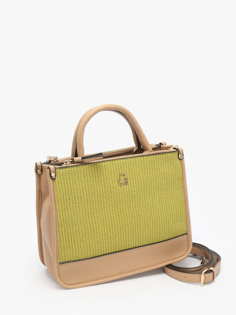 Satchel Raphia Lulu castagnette Green raphia YASSER other view 2