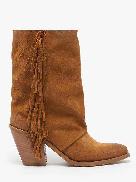 Santiags En Cuir Metisse Marron accessoires XD2048