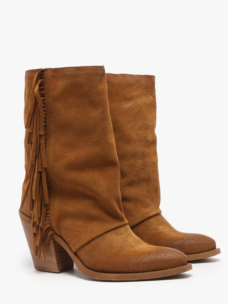 Santiags En Cuir Metisse Marron accessoires XD2048 vue secondaire 2