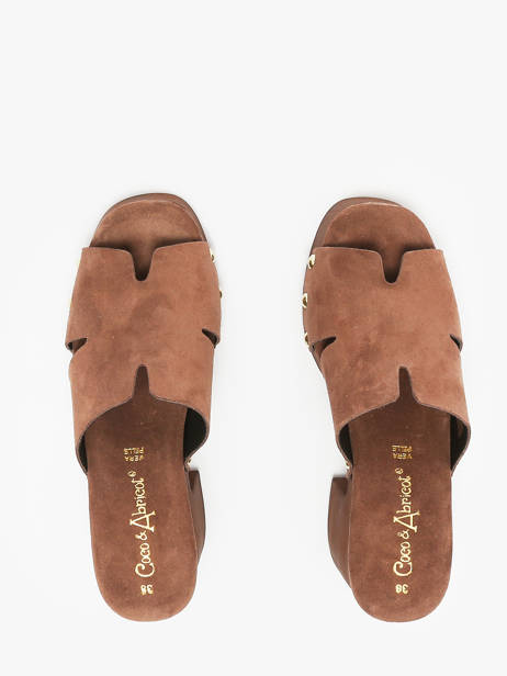Heeled Slippers Carbuccia In Leather Coco abricot Brown accessoires V3110B other view 3