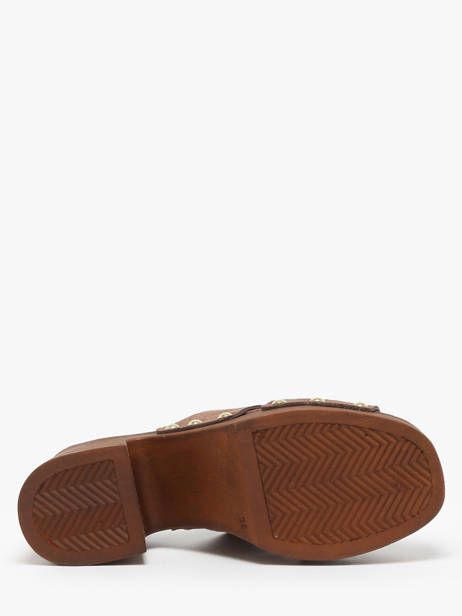 Heeled Slippers Carbuccia In Leather Coco abricot Brown accessoires V3110B other view 4