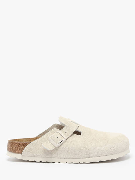 Slippers Boston In Leather Birkenstock Beige accessoires 1027693