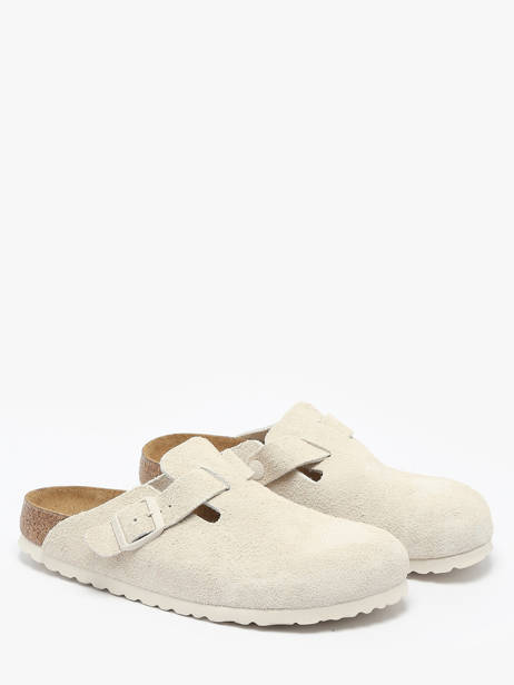 Slippers Boston In Leather Birkenstock Beige accessoires 1027693 other view 1