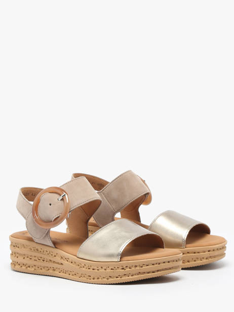 Sandals In Leather Gabor Gold accessoires 62 other view 1