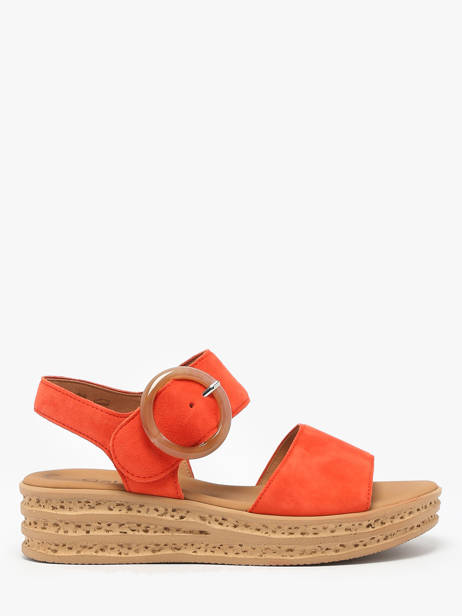 Sandals In Leather Gabor Orange accessoires 13