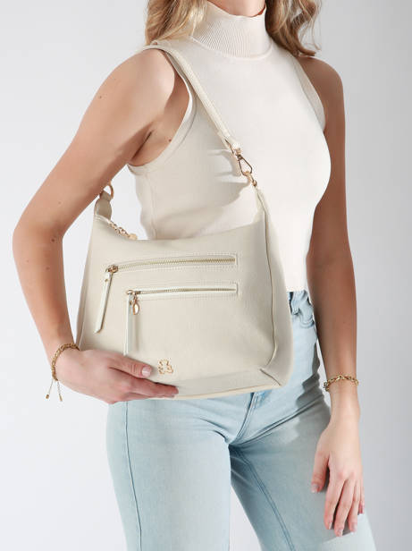 Shoulder Bag Zip Lulu castagnette Beige zip VICTOR other view 1