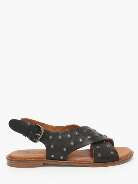 Flip Flops Magnieu In Leather Coco abricot Black accessoires V3044B