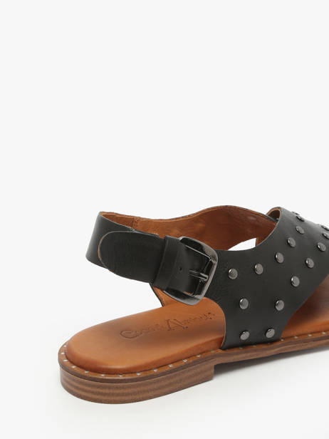 Flip Flops Magnieu In Leather Coco abricot Black accessoires V3044B other view 2