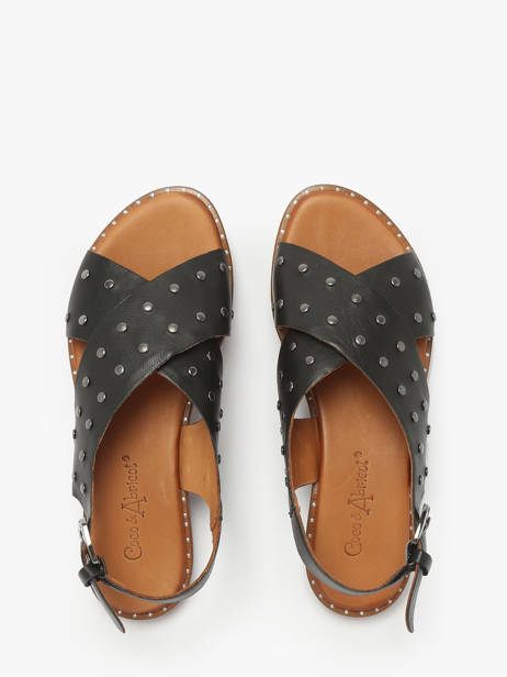 Flip Flops Magnieu In Leather Coco abricot Black accessoires V3044B other view 3