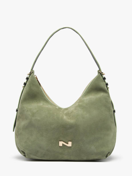 Suede Leather Carrie Shoulder Bag Nathan baume Green vogue 1