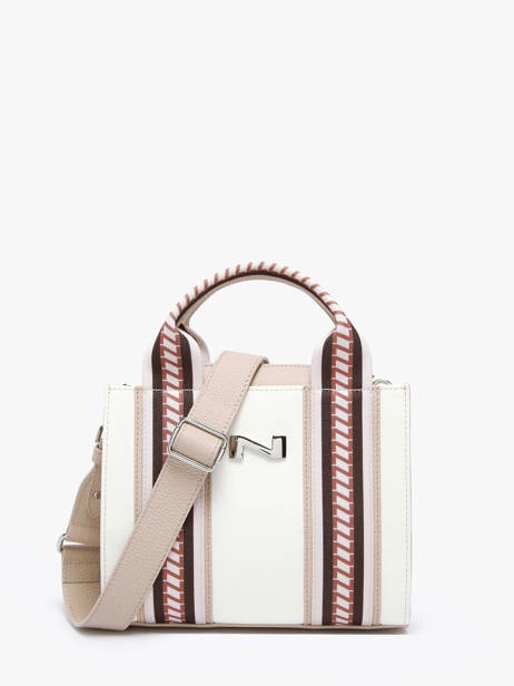 Small Luna Tote Bag Canvas With Leather Nathan baume White solar LUNA