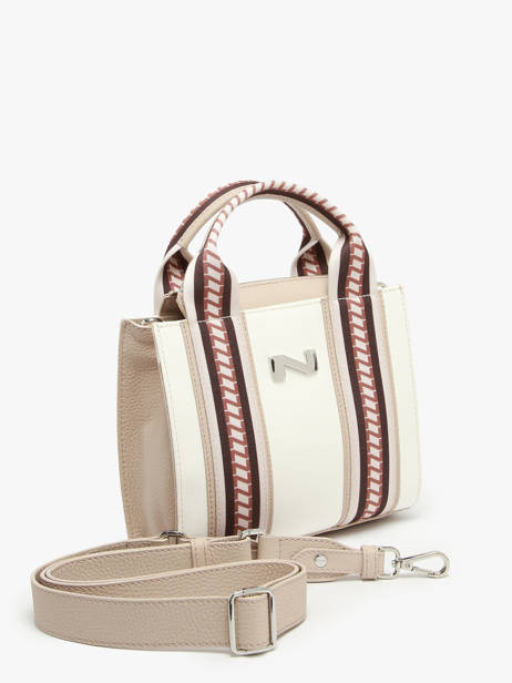 Small Luna Tote Bag Canvas With Leather Nathan baume White solar LUNA other view 2