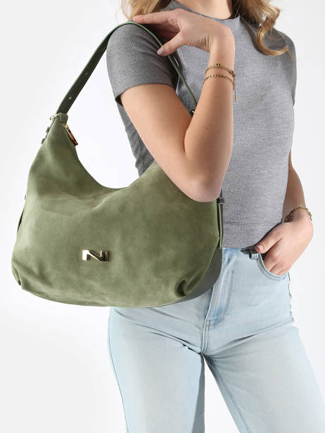 Suede Leather Carrie Shoulder Bag Nathan baume Green vogue 1 other view 1