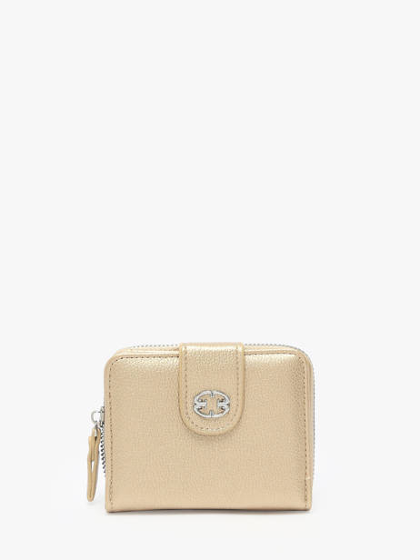 Coin Purse With Card Holder Miniprix Gold grained 78COK867