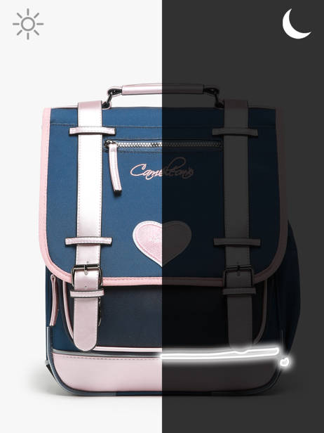 3-compartment Backpack Cameleon Blue vintage fantasy PBVGSD39 other view 7