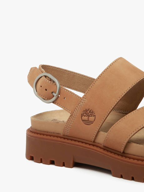 Sandals Clairemont Way In Leather Timberland Brown accessoires 61T4EN31 other view 2