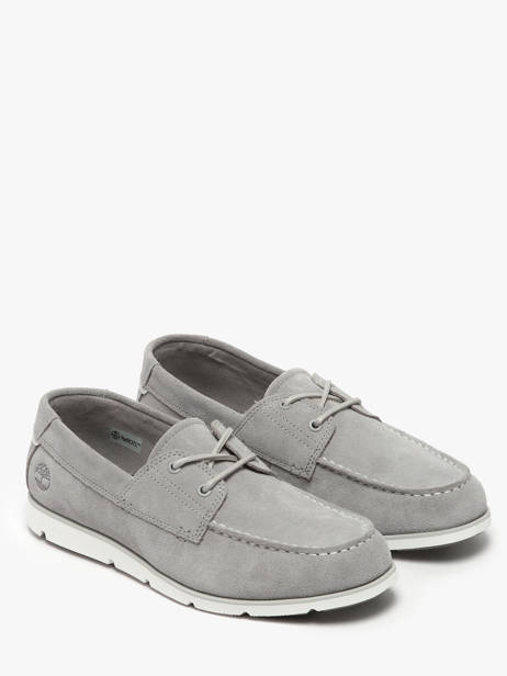Moccasins Grafton Bay Lace Up In Leather Timberland Gray men 42X7EWG1 other view 2