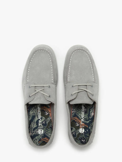 Moccasins Grafton Bay Lace Up In Leather Timberland Gray men 42X7EWG1 other view 4