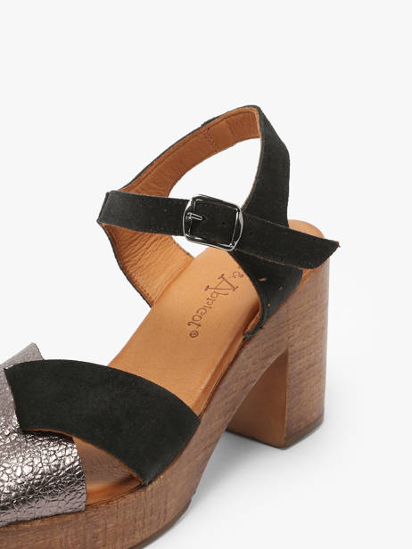 Sandales à Talon Musieges En Cuir Coco abricot Noir accessoires V3081P vue secondaire 2