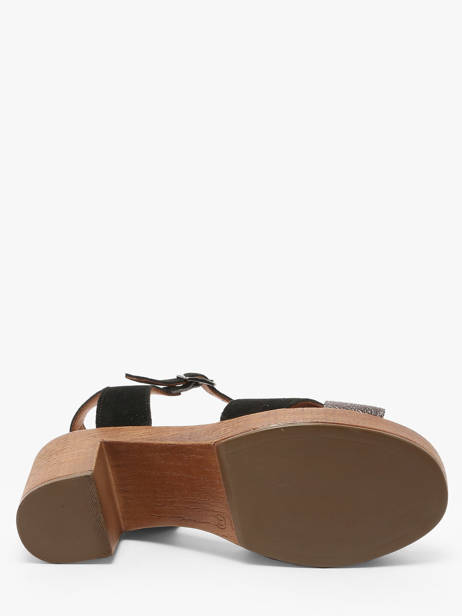 Sandales à Talon Musieges En Cuir Coco abricot Noir accessoires V3081P vue secondaire 4