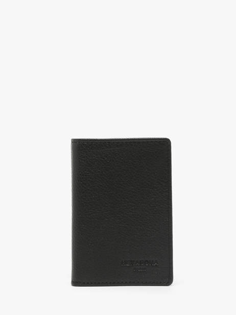 Card Holder Leather Hexagona Black confort 461007R