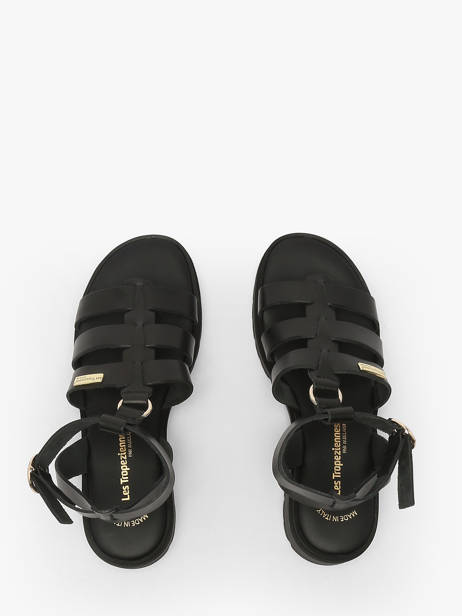 Sandals Tobo In Leather Les tropeziennes Black accessoires TOBO other view 3