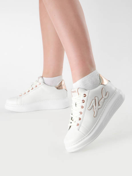 Sneakers Kapri Signiature Embossed In Leather Karl lagerfeld White accessoires KL62511A other view 1