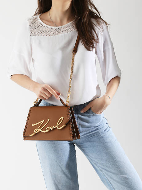 Shoulder Bag K Signature Leather Karl lagerfeld Brown k signature A2W30005 other view 1