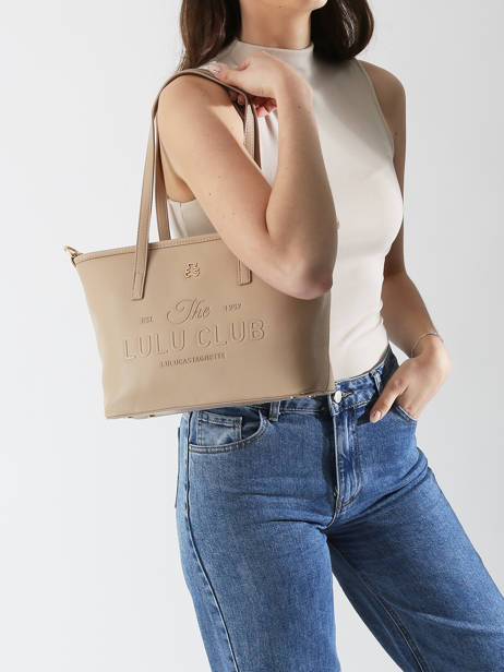 Shoulder Bag Logo Lulu castagnette Beige logo YZEURE other view 1