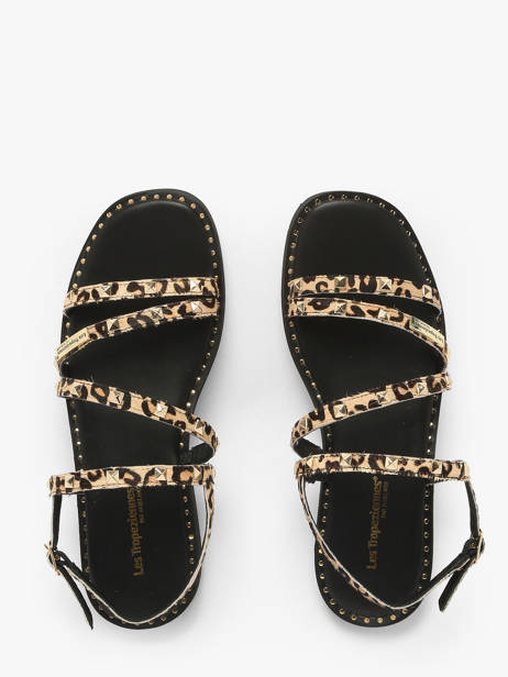 Sandals Corabel Leo In Leather Les tropeziennes Gold accessoires CORABEL other view 3