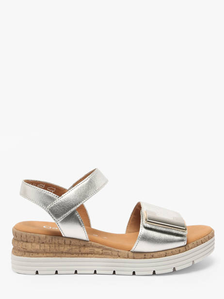 Sandals In Leather Gabor Silver accessoires 10