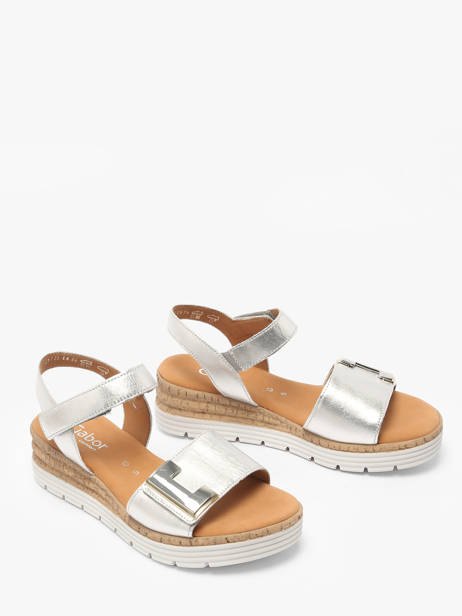 Sandals In Leather Gabor Silver accessoires 10 other view 1