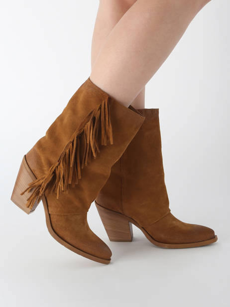 Santiags En Cuir Metisse Marron accessoires XD2048 vue secondaire 1