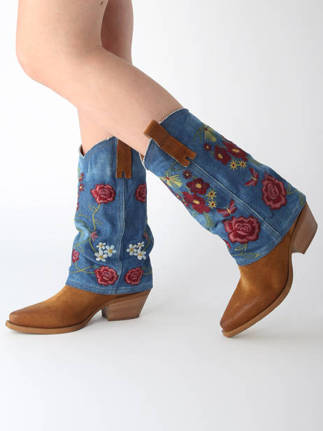 Santiags En Cuir Metisse Multicolore accessoires DX2021 vue secondaire 1