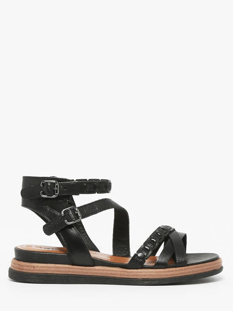 Sandals In Leather Tamaris Black accessoires 44