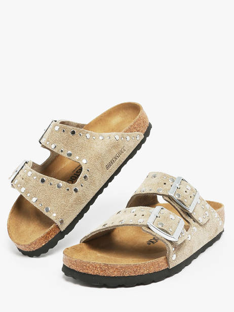 Mules Arizona Rivet En Cuir Birkenstock Beige accessoires 1029390 vue secondaire 1