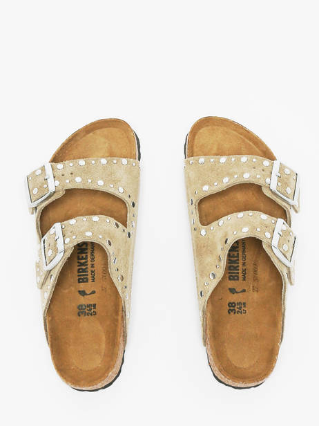 Mules Arizona Rivet En Cuir Birkenstock Beige accessoires 1029390 vue secondaire 3