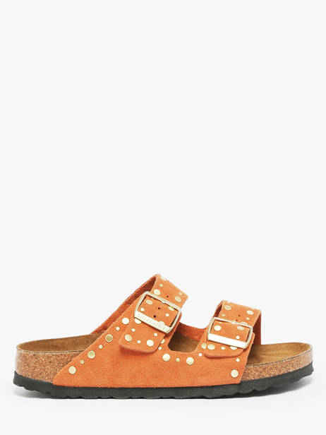 Mules Arizona Rivet En Cuir Birkenstock Orange accessoires 1029513