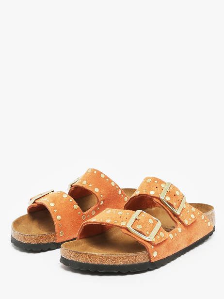 Mules Arizona Rivet En Cuir Birkenstock Orange accessoires 1029513 vue secondaire 1