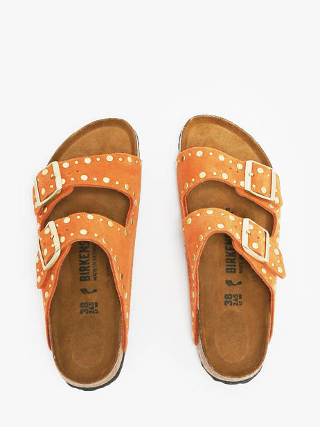 Mules Arizona Rivet En Cuir Birkenstock Orange accessoires 1029513 vue secondaire 3