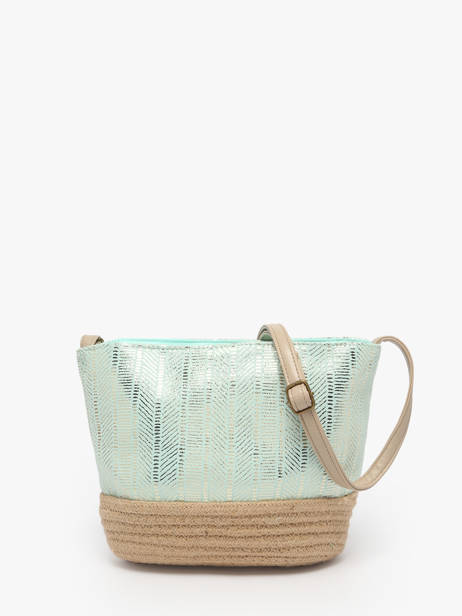 Crossbody Bag Irisé Raffia Le voyage en panier Blue guimauve PM289 other view 4