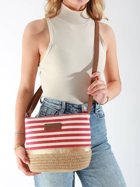 Shoulder Bag Mariniere Le voyage en panier Red mariniere PM796 other view 1
