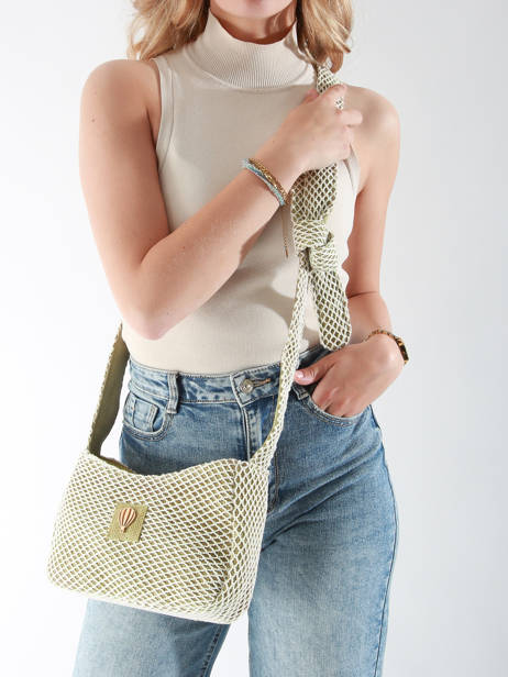 Shoulder Bag Estival Cotton Le voyage en panier Green estival PM851 other view 1